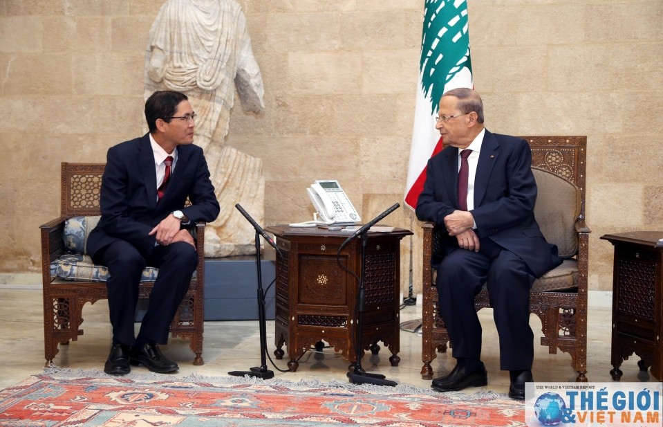 Đại sứ Đỗ Hoàng Long trình Thư ủy nhiệm lên Tổng thống Lebanon