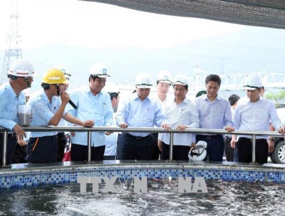 pm inspects environment at formosa ha tinh steel company