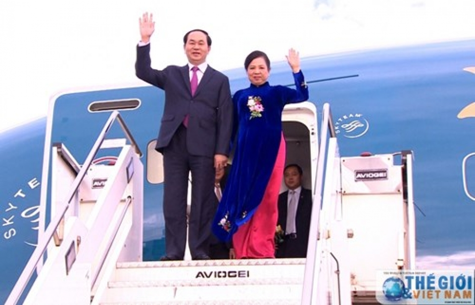 Chủ tịch nước Trần Đại Quang bắt đầu chuyến thăm Ethiopia và Ai Cập