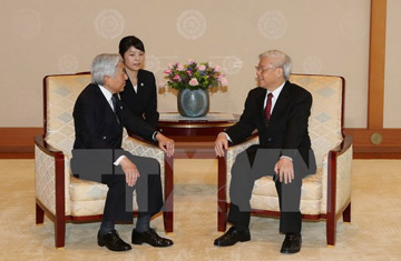 Tổng Bí thư Nguyễn Phú Trọng hội kiến Nhật Hoàng Akihito