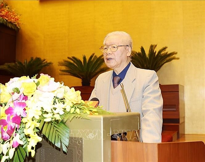 Tổng Bí thư, Chủ tịch nước Nguyễn Phú Trọng phát biểu chỉ đạo Hội nghị. (Nguồn: TTXVN)