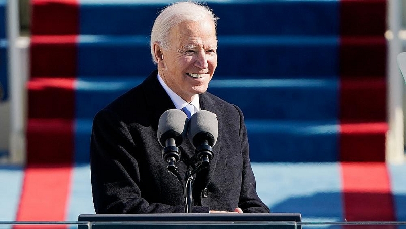 Tân Tổng thống Mỹ Joe Biden phát biểu trong lễ nhậm chức. (Nguồn: AP)