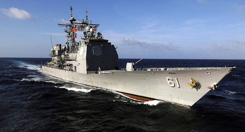 Tuần dương hạm Monterey của Hải quân Mỹ. (Nguồn: Sputnik)