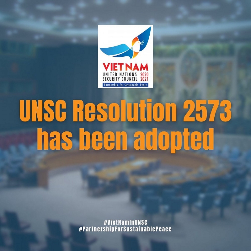 Ngày 27/4, Hội đồng Bảo an Liên hợp quốc (HĐBA LHQ) đã thông qua Nghị quyết 2573 về Bảo vệ cơ sở hạ tầng thiết yếu trong xung đột vũ trang. (Nguồn: Twitter)
