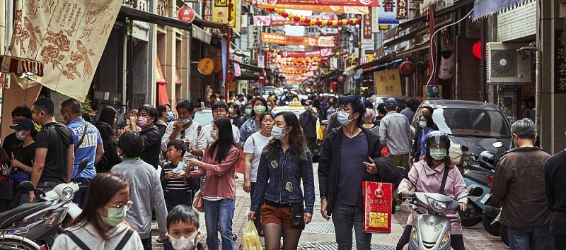 Sau hơn 250 ngày không có trường hợp lây nhiễm trong cộng đồng nào, hàng nghìn ca nhiễm mới đã được ghi nhận ở Đài Loan kể từ khi làn sóng dịch mới bắt đầu. (Nguồn: Getty)
