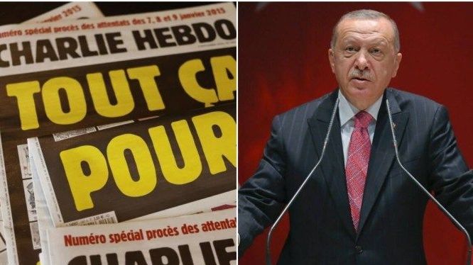 Thổ Nhĩ Kỳ lên án bức tranh biếm họa của báo Pháp về Tổng thống Erdogan