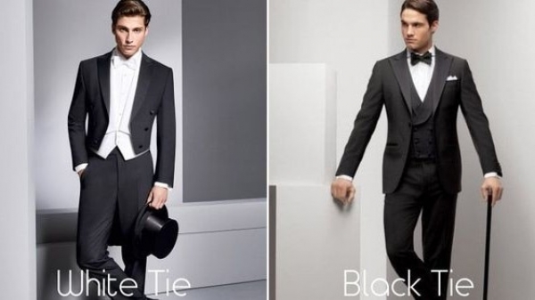 Các trang phục nào kết hợp được với white tie? 
