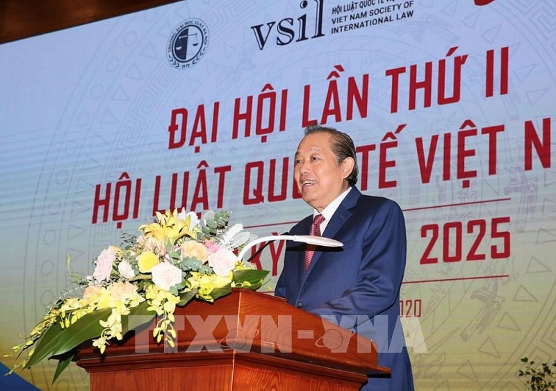 Phó Thủ tướng Thường trực Trương Hòa Bình phát biểu tại Đại hội. (Nguồn: TTXVN)