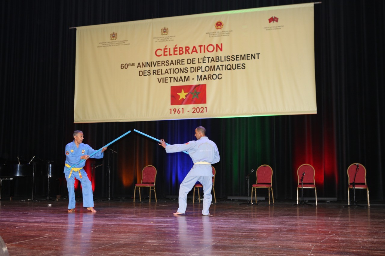 biểu diễn võ cổ truyền, Vovinam là những môn võ thuật Việt Nam đang được nhiều người Morocco yêu thích và thực hành.