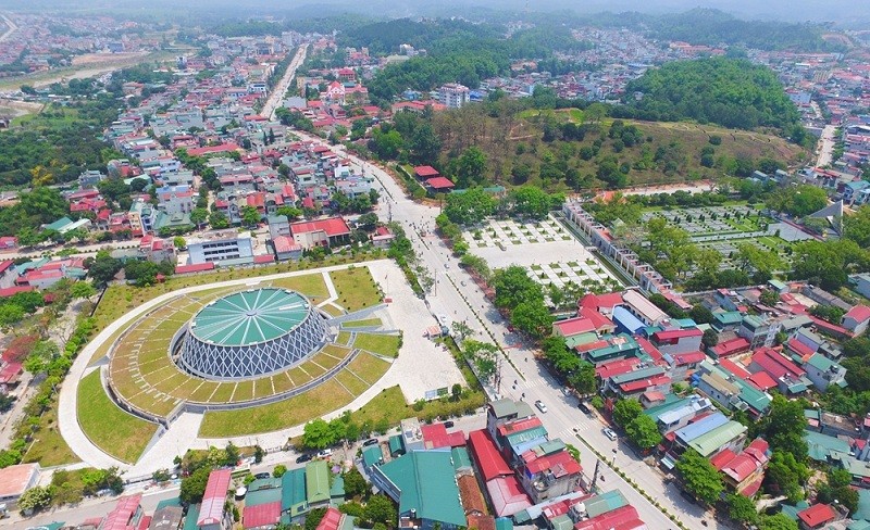 Thành phố Điện Biên Phủ, tỉnh Điện Biên nhìn từ trên cao. (Nguồn: QĐND)