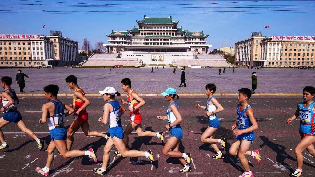 Triều Tiên hàng năm đều tổ chức cuộc thi marathon quốc tế để kỷ niệm ngày sinh cố Chủ tịch Kim Nhật Nhành (15/4), hay còn được gọi là Tết Thái Dương.(Nguồn: CGTN)