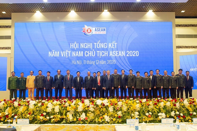 Các đại biểu tham dự Hội nghị tổng kết Năm Việt Nam Chủ tịch ASEAN 2020, ngày 11/12. (Ảnh: Phạm Anh Tuấn)