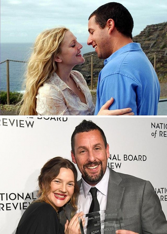 Drew Barrymore (trái) và Adam Sandler khiến khán giả thổn thức trong 50 first dates. (Nguồn: BR)