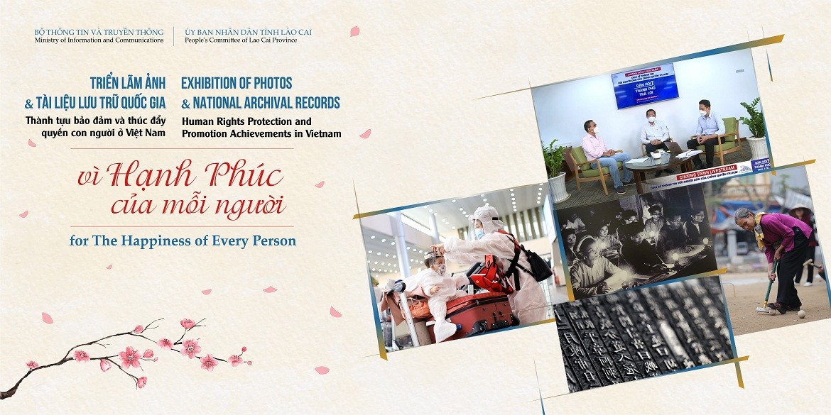 Triển lãm về thành tựu bảo đảm và thúc đẩy quyền con người ở Việt Nam mang tên 'Vì Hạnh phúc của mỗi người'.