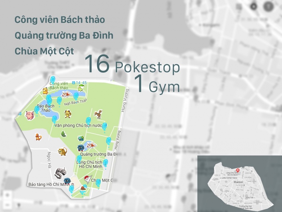 nhung dia diem tap trung nhieu pokemon tai viet nam