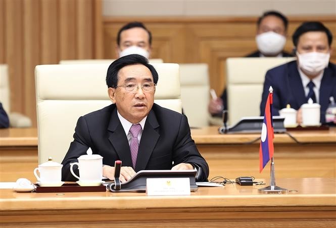 Thủ tướng Phạm Minh Chính chủ trì Lễ đón Thủ tướng Lào Phankham Viphavanh thăm chính thức Việt Nam