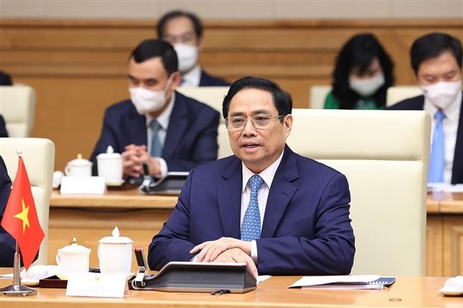 Thủ tướng Phạm Minh Chính chủ trì Lễ đón Thủ tướng Lào Phankham Viphavanh thăm chính thức Việt Nam