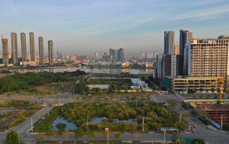 Cận cảnh khu đất Tân Hoàng Minh trúng đấu giá ở Thủ Thiêm, TP. Hồ Chí Minh. (Nguồn: Dân trí)
