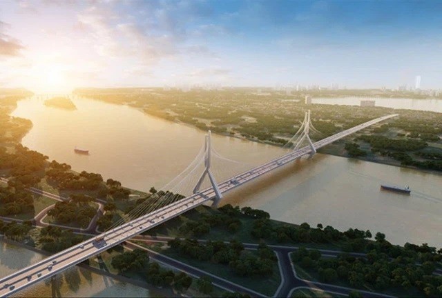 Tin bất động sản mới nhất: Hà Nội ‘xin’ làm thêm 2 cầu qua sông Hồng, giá đất Đà Nẵng tụt không phanh. Phối cảnh cầu Tứ Liên. Ảnh: HN