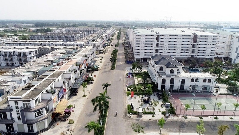 Một góc đô thị huyện Đức Hòa, Long An. (Nguồn: Báo Xây dựng) Một góc đô thị huyện Đức Hòa, Long An. (Nguồn: Báo Xây dựng)