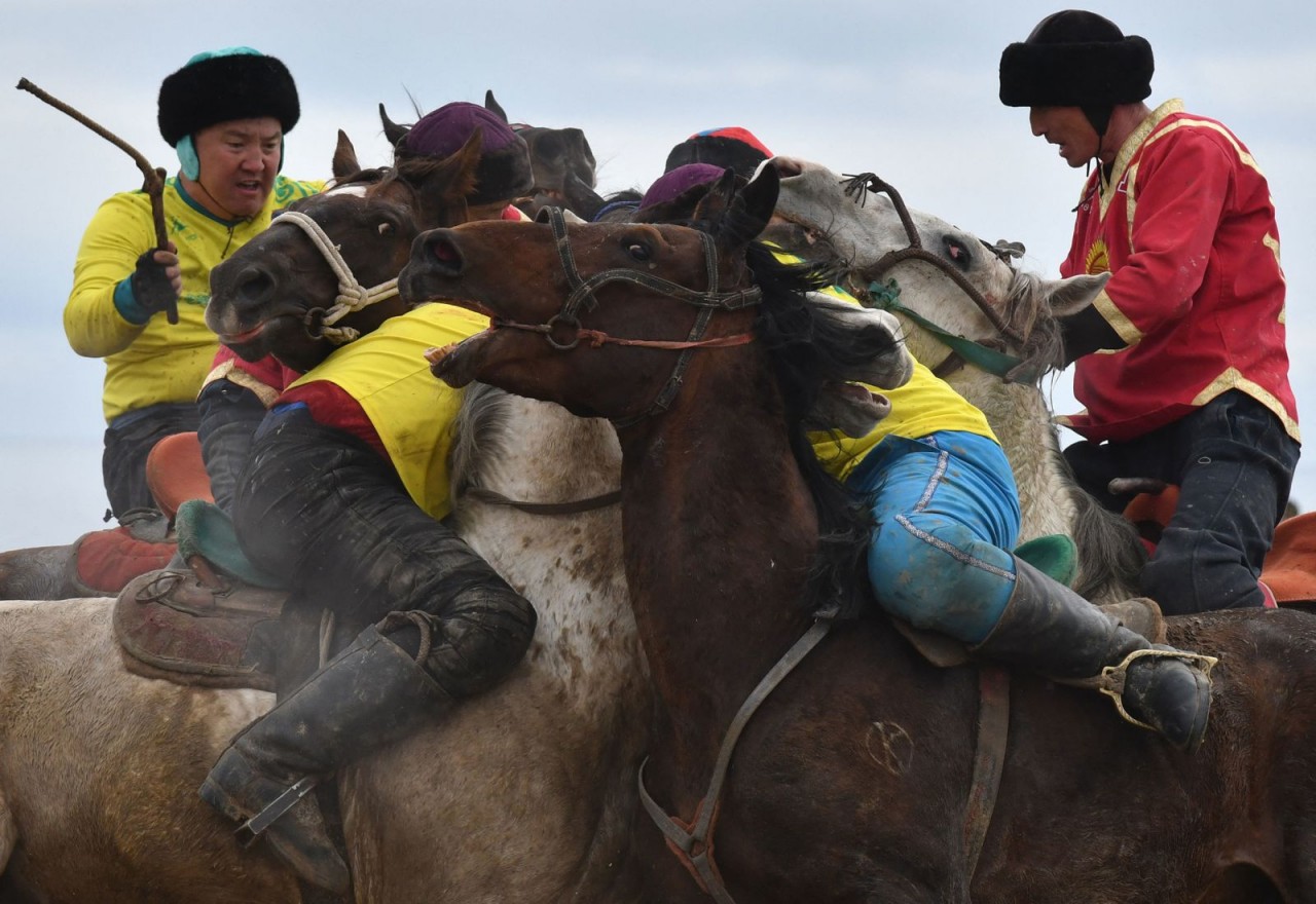 Các kỵ sĩ chơi buzkashi nhân dịp năm mới của người Ba Tư ở Cholpon-Ata, Kyrgyzstan, ngày 18/3. Trong trò chơi này, người chơi cạnh tranh nhau để lùa một con dê vào vòng tròn. Nowruz là một trong những lễ hội lâu đời nhất trên thế giới, tồn tại hơn 3 ngàn năm nay. Theo thời gian, Tết Ba Tư trở thành một phần không thể thiếu trong văn hóa truyền thống của nhiều dân tộc theo đạo Hồi. Ở một số quốc gia, Tết Ba Tư được công nhận là lễ hội quốc gia. (Nguồn: Getty)
