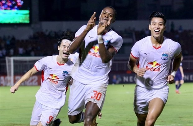 Hoang Anh Gia Lai: Washington Brandao's powerful flick was all HAGL needed to shock Sydney FC. (Photo: HAGL Football Club)
