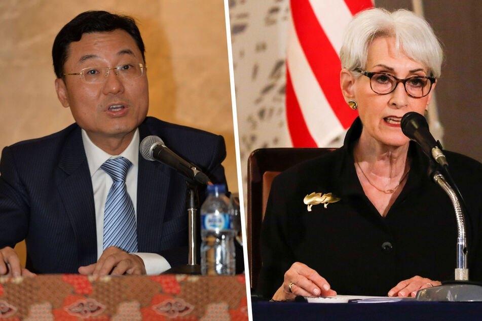 Thứ trưởng Ngoại giao Trung Quốc Tạ Phong và người đồng cấp Mỹ Wendy Sherman. (Nguồn: TXH)