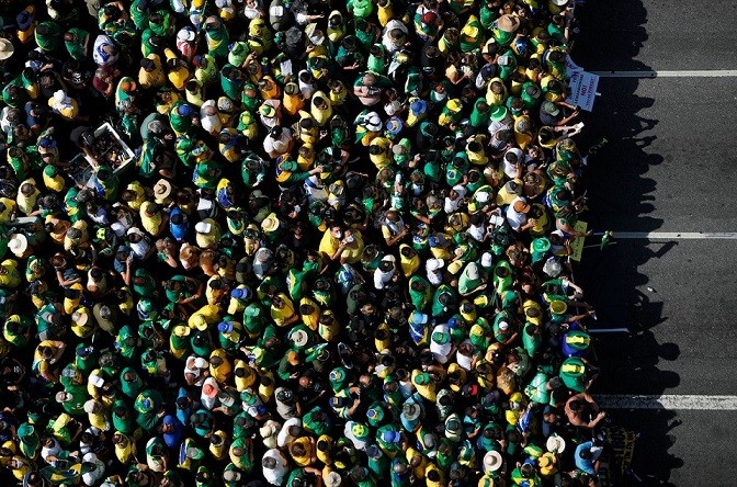 Hàng chục nghìn người tham gia cuộc biểu tình ủng hộ Tổng thống Brazil Jair Bolsonaro trong cuộc đối đầu giữa nhà lãnh đạo và Tòa án Tối cao, tại Sao Paulo, Brazil, ngày 7/9. (Nguồn: Reuters)