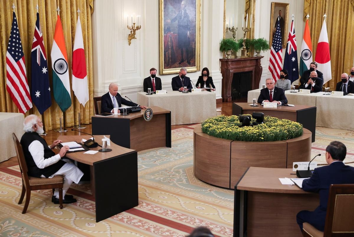 Các nhà lãnh đạo nhóm Bộ tứ tại Hội nghị thượng đỉnh được tổ chức ở Washington, Mỹ, ngày 24/9. (Nguồn: Reuters)