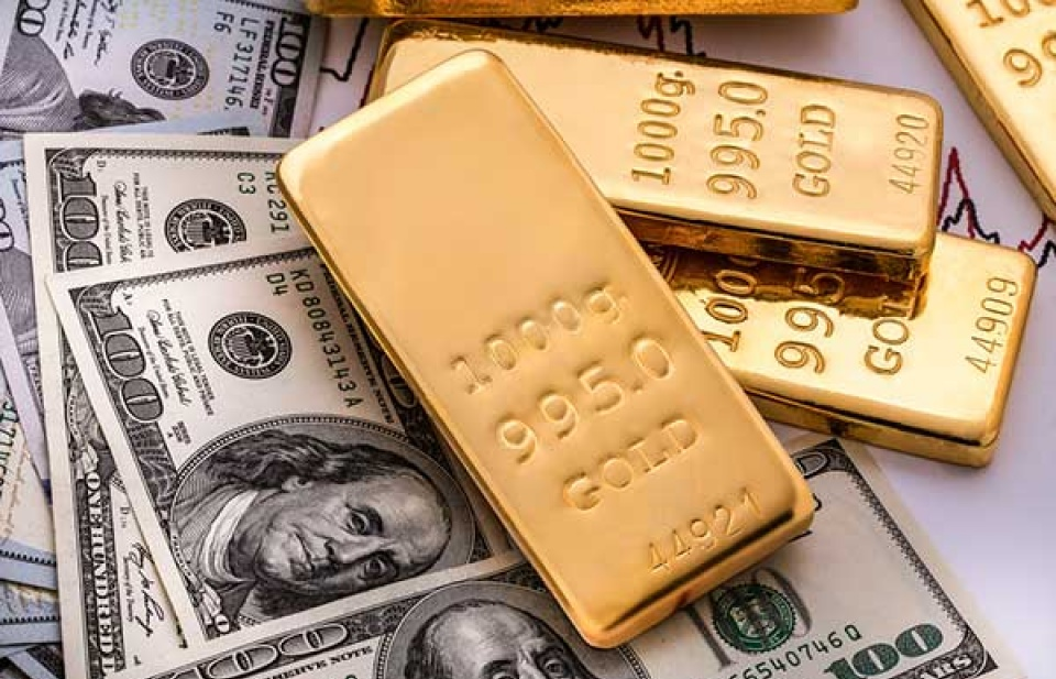 Giá vàng thế giới giảm hai tuần liên tiếp