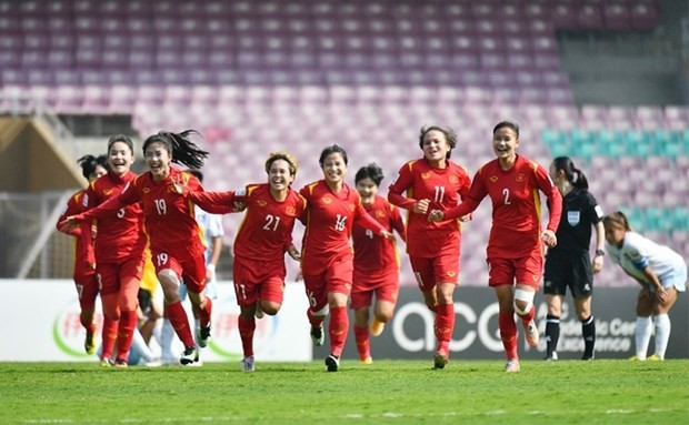 President congratulates female football team