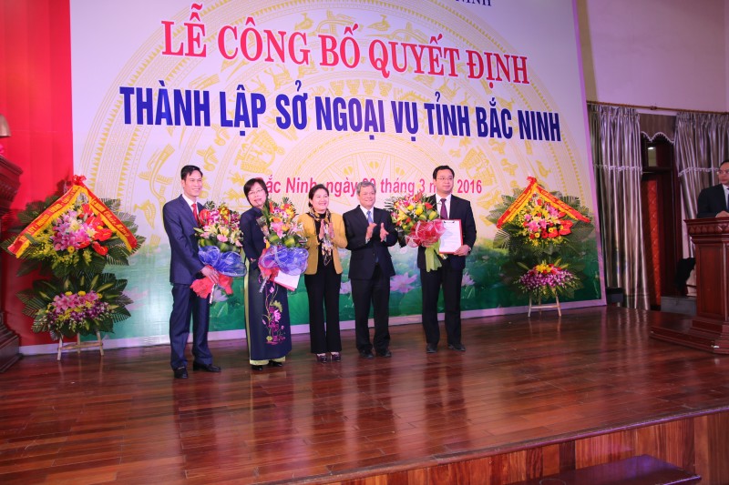 Lễ công bố quyết định thành lập Sở Ngoại vụ tỉnh Bắc Ninh
