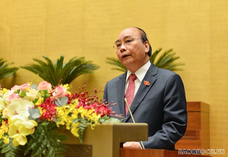 Thủ tướng Nguyễn Xuân Phúc trình bày Báo cáo tổng kết công tác của Chính phủ nhiệm kỳ 2016-2021