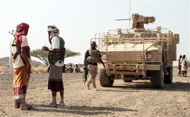 Các lực lượng Yemen trong chiến dịch truy quét phiến quân Houthi tại tỉnh Taiz. (Ảnh: AFP/TTXVN)