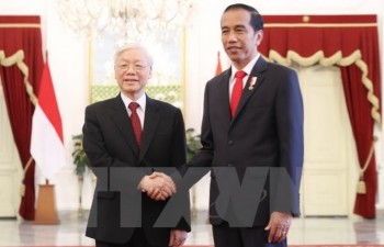 Party leader Nguyen Phu Trong on official visit to Indonesia