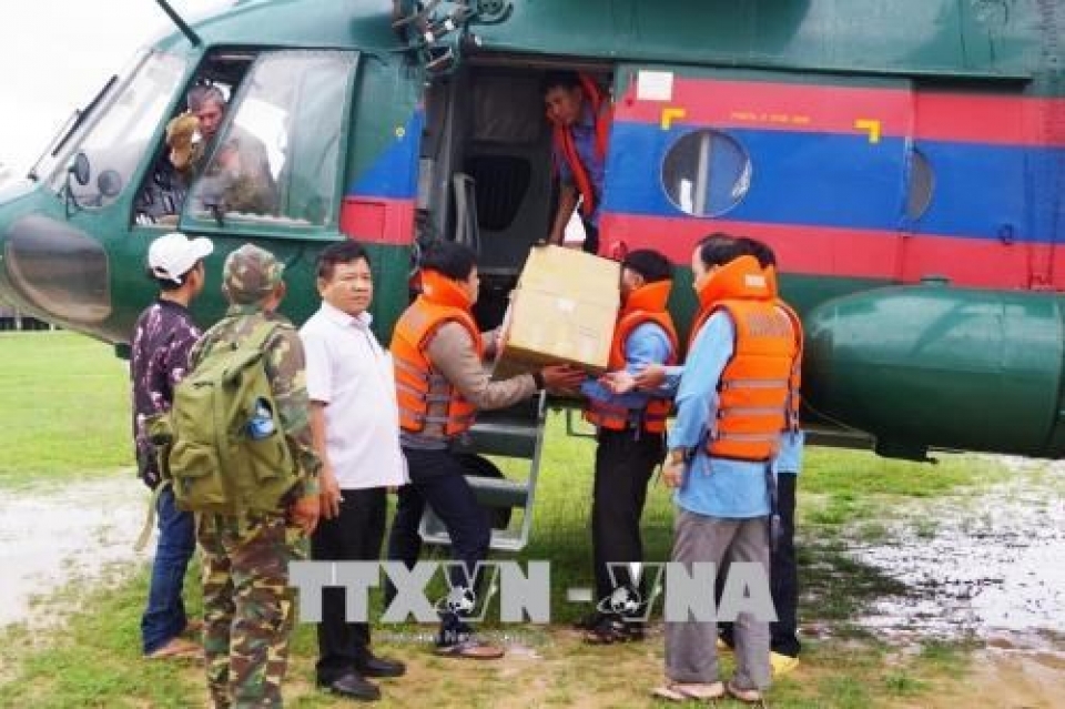 defence ministry supports laos to recover from dam collapse