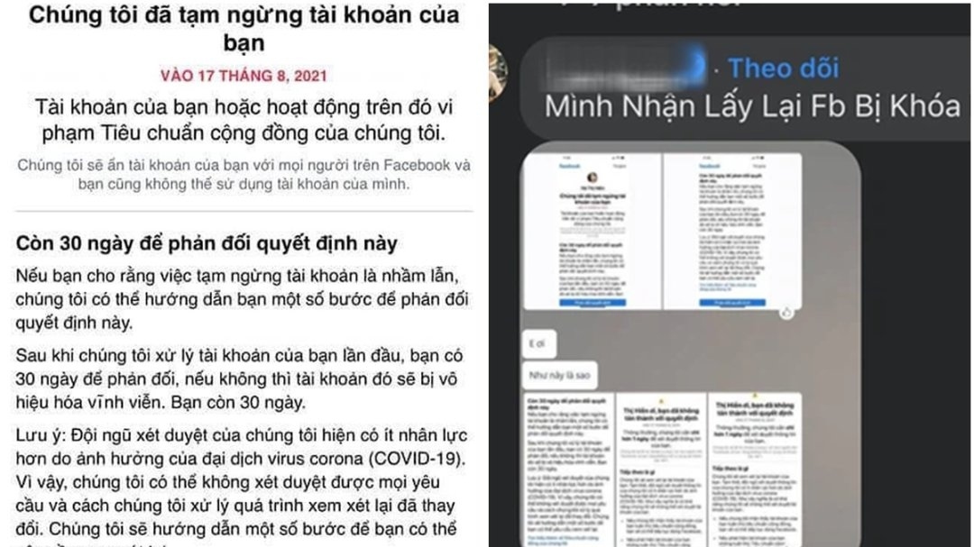 Facebook trả lời về việc hàng loạt tài khoản người Việt bị khóa vào tuần trước