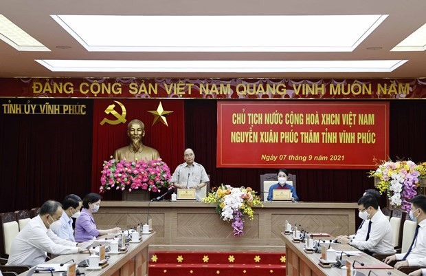 President lauds Vinh Phuc for anti-pandemic efforts