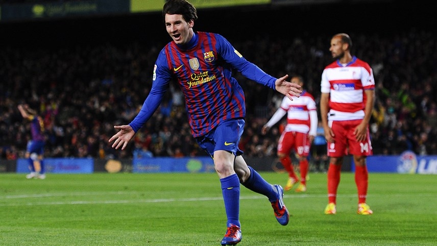 Tháng 3/2012: Kỷ lục ghi bàn của Barcelona  Các bàn thắng liên tục đến với Messi ở tuổi 24, anh phá kỷ lục ghi bàn của Barcelona do Cesar Rodriguez nắm giữ trước đó. Bàn thắng đầu tiên của anh ấy vào lưới Granada kéo tỷ số cân bằng với 232 bàn thắng, trước khi lần thứ hai và thứ ba của anh lại phá vỡ nó.