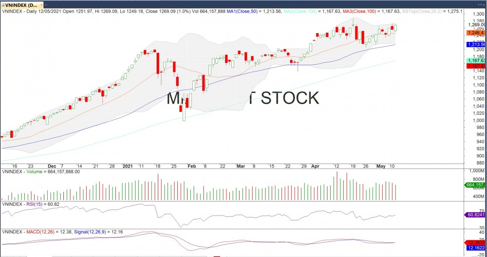 Thị trường chứng khoán ngày 12/5: Áp lực giảm tại 1.270 điểm, nhóm thép 'hạ nhiệt'