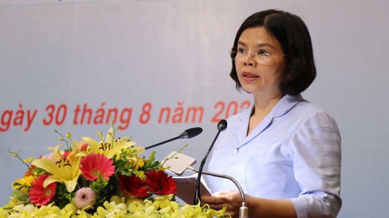 Chủ tịch UBND tỉnh Bắc Ninh Nguyễn Hương Giang phát biểu khai mạc Hội thảo. (Nguồn: TTXVN)