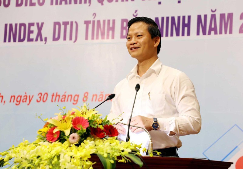 Phó Chủ tịch Thường trực UBND tỉnh Bắc Ninh Vương Quốc Tuấn phát biểu kết luận Hội thảo. (Nguồn: TTXVN)