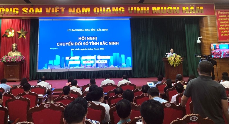 Toàn cảnh Hội nghị Chuyển đổi số tỉnh Bắc Ninh tại Trường Chính trị Nguyễn Văn Cừ, ngày 69. (Nguồn ĐCS)