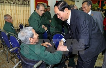 Chủ tịch nước thăm Trung tâm điều dưỡng thương binh Nho Quan