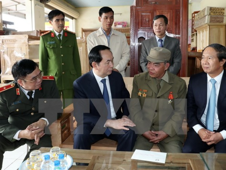 Chủ tịch nước Trần Đại Quang thăm chúc Tết tại Hải Phòng