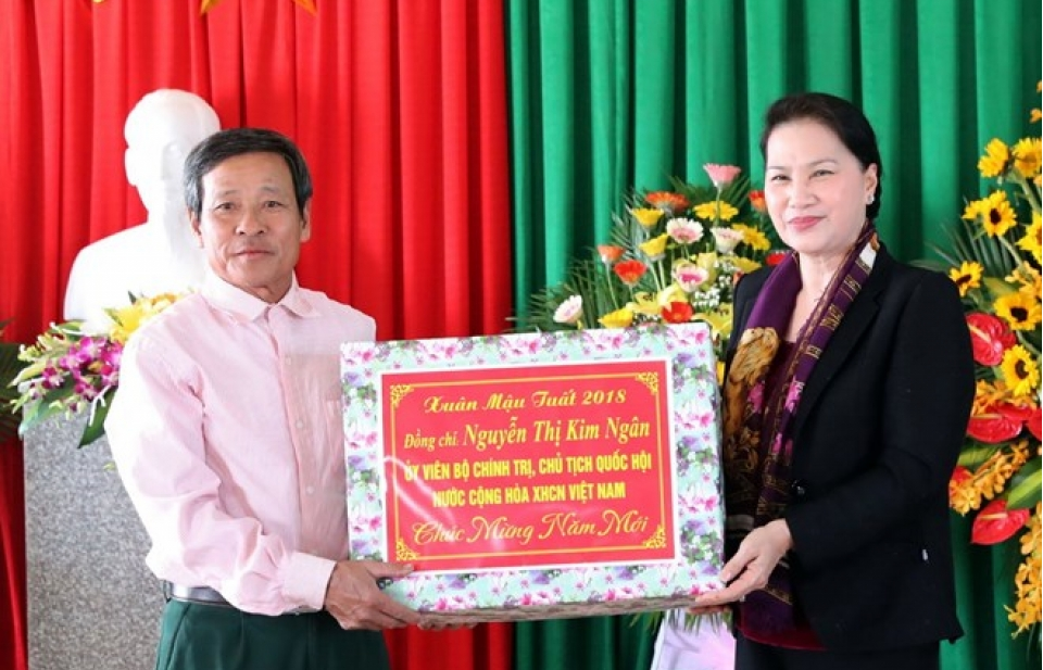 Chủ tịch Quốc hội Nguyễn Thị Kim Ngân chúc Tết huyện Thạch Hà, Đức Thọ