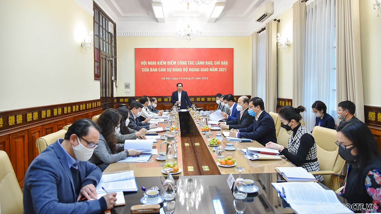 Hội nghị kiểm điểm công tác lãnh đạo, chỉ đạo của Ban cán sự đảng Bộ Ngoại giao năm 2021