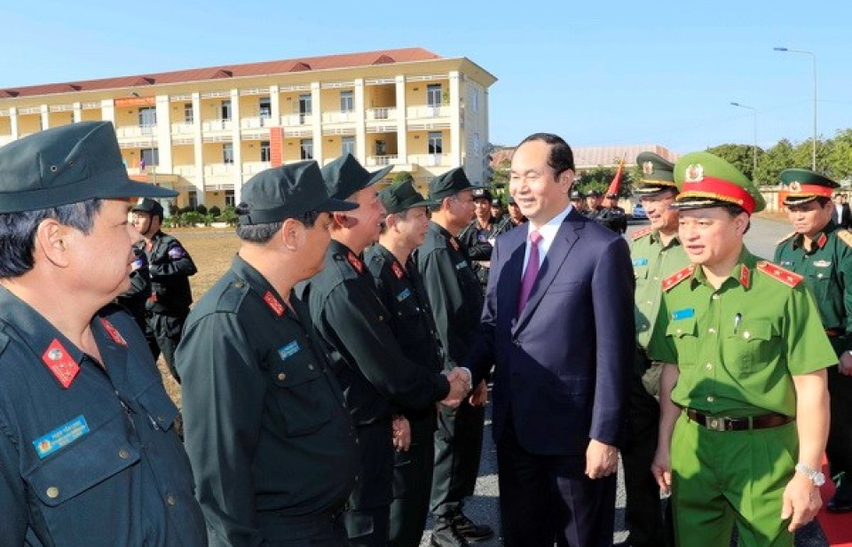 Chủ tịch nước thăm, chúc Tết các lực lượng vũ trang tại tỉnh Gia Lai