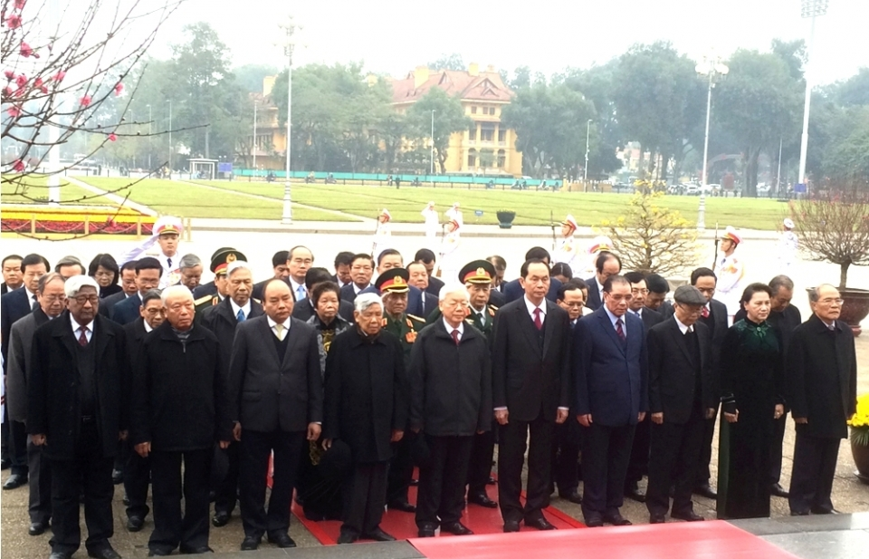 Lãnh đạo Đảng, Nhà nước viếng Chủ tịch Hồ Chí Minh Xuân 2018