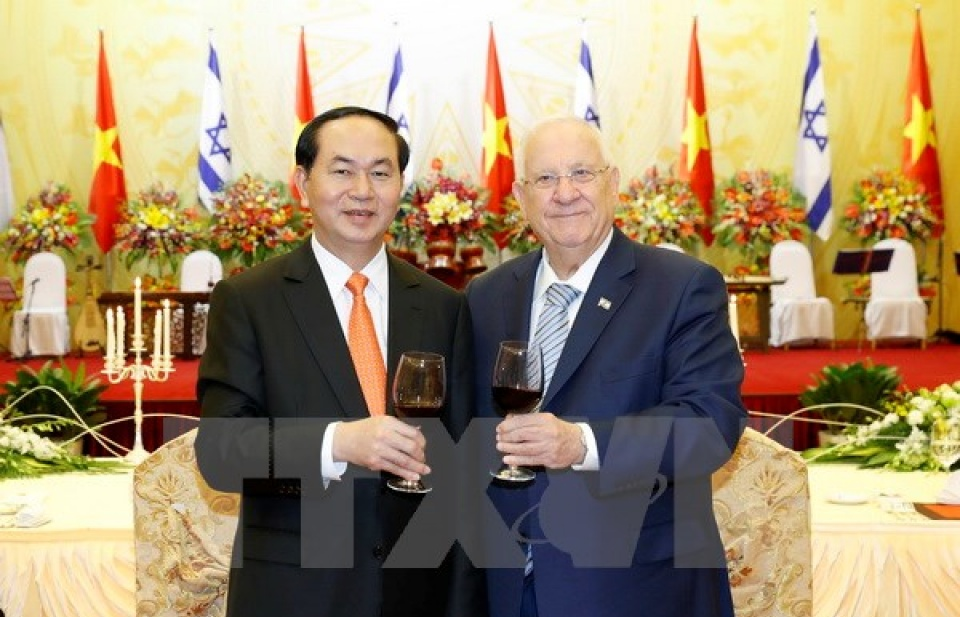 Chủ tịch nước Trần Đại Quang chủ trì tiệc chiêu đãi Tổng thống Israel